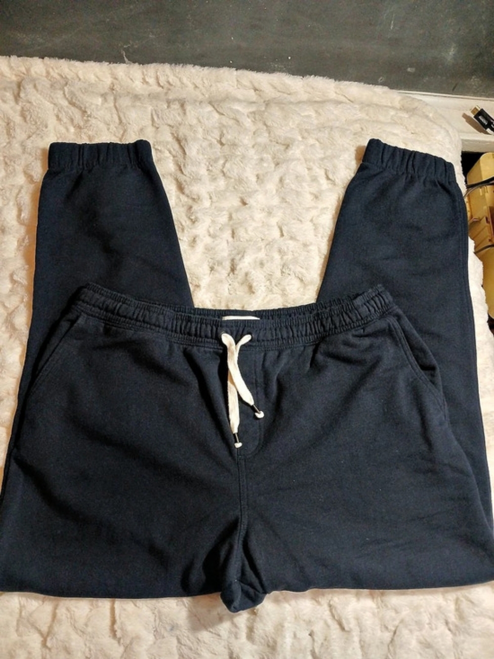 Reef Jogger Pants Mens Large Blue French Terry Elastic Waist Pockets Lounge